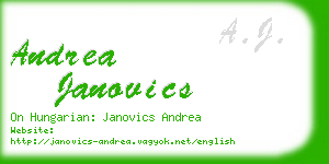 andrea janovics business card